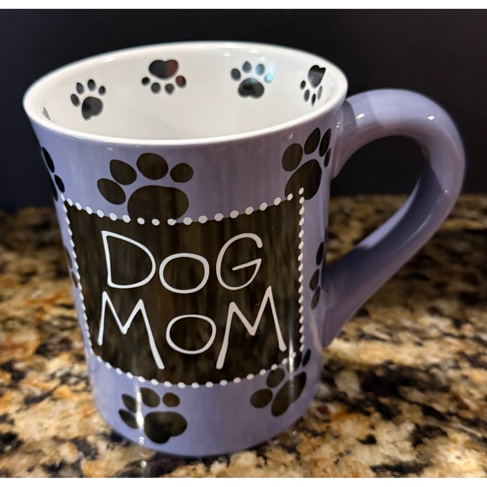 Lorrie Veasey Our Name is Mud Coffee Mug Purple Dog Mom Paw Print